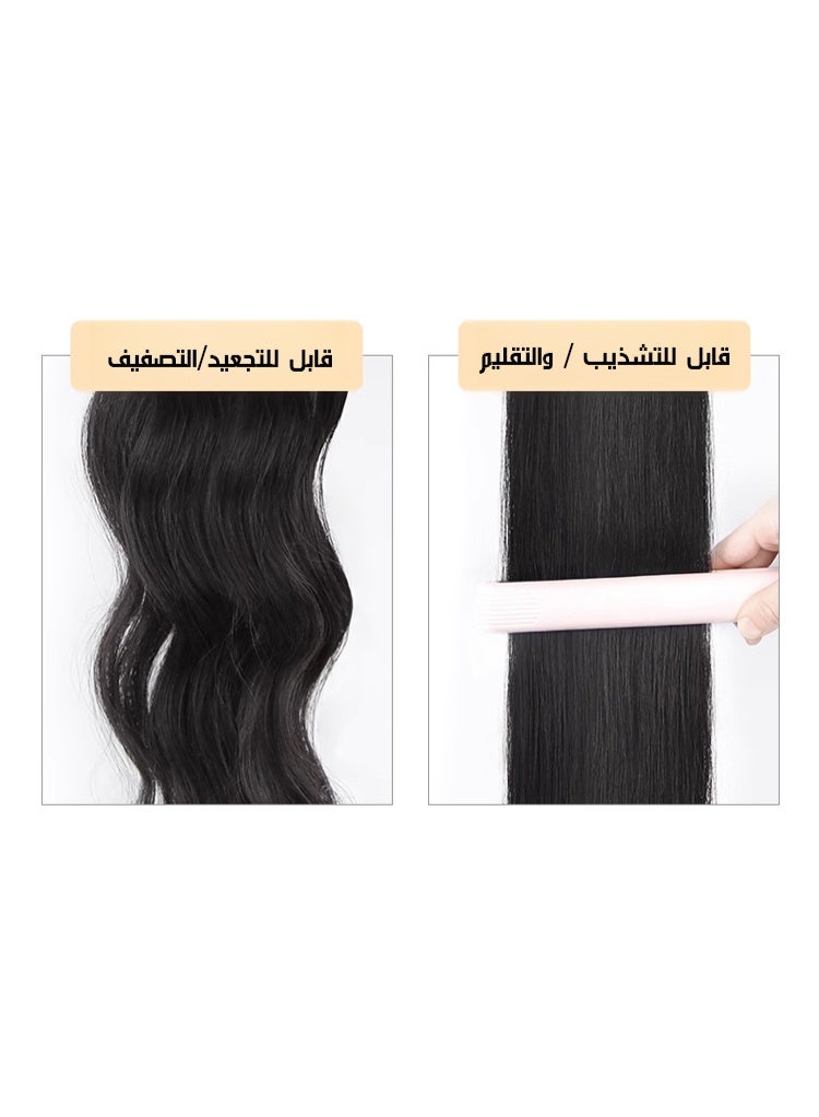 مجموعة إطالة الشعر الطبيعي المستقيم المكونة من 10 قطع ، مجموعة قطع الشعر المضفور ، بطول 60 سم - Image 4